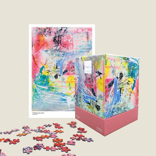 Abstrakte Malerei von Theresa Kallrath als 1000-Teile-Kunstpuzzle bei Westwing. Eine besondere Verbindung aus Interior Design, zeitgenössischer Malerei und kreativem Kunsterlebnis für Zuhause.